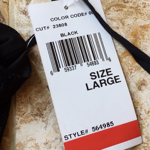 Onyx black lined metallic mesh Spaghetti straps - Picture 2 of 8